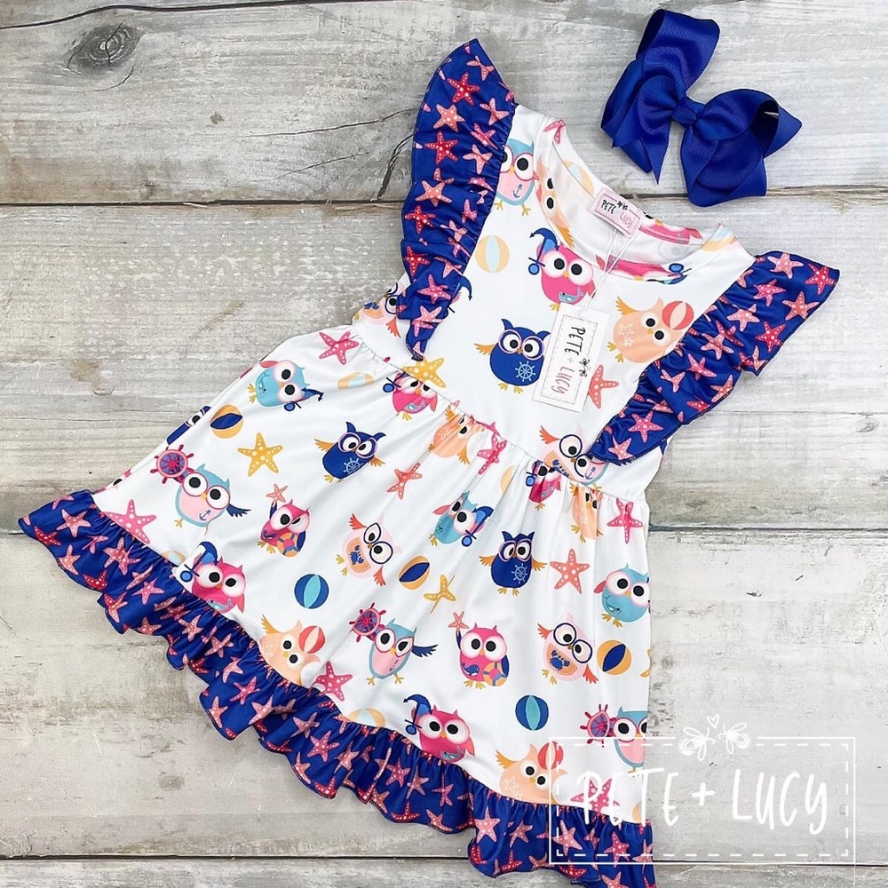 Pete+Lucy owl dress 2T